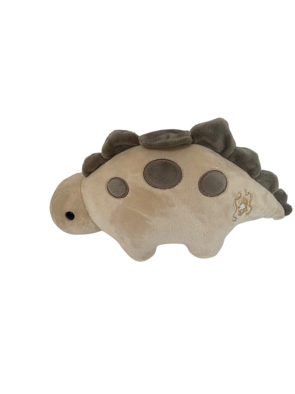 Bellzi Plush Beige Brown Stegosaurus 13 in Length Stuffed Animal Doll Toy